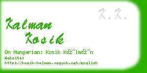 kalman kosik business card